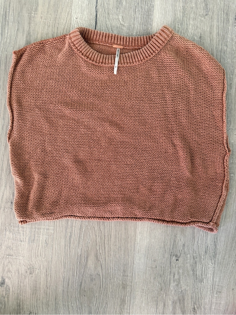 Free People Cropped Knit Sweater Vest in Terracotta